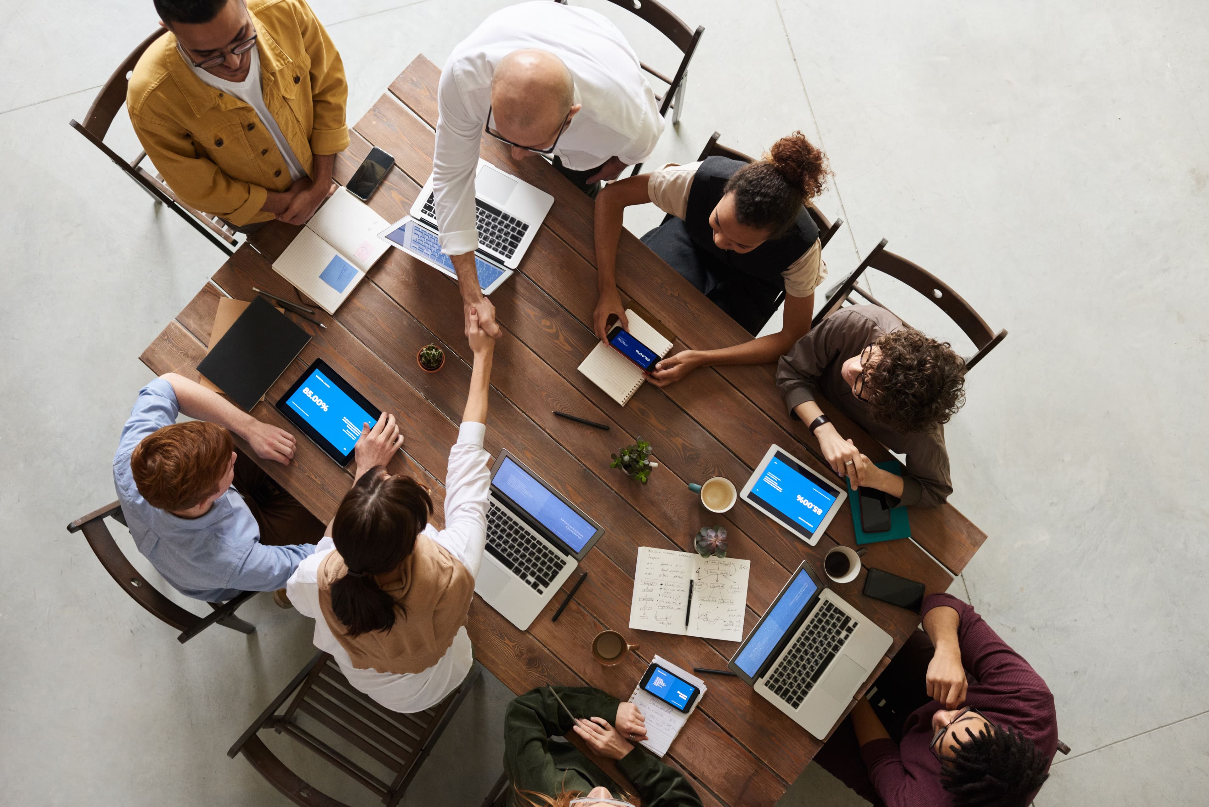 Team collaborating on software development and technical specifications