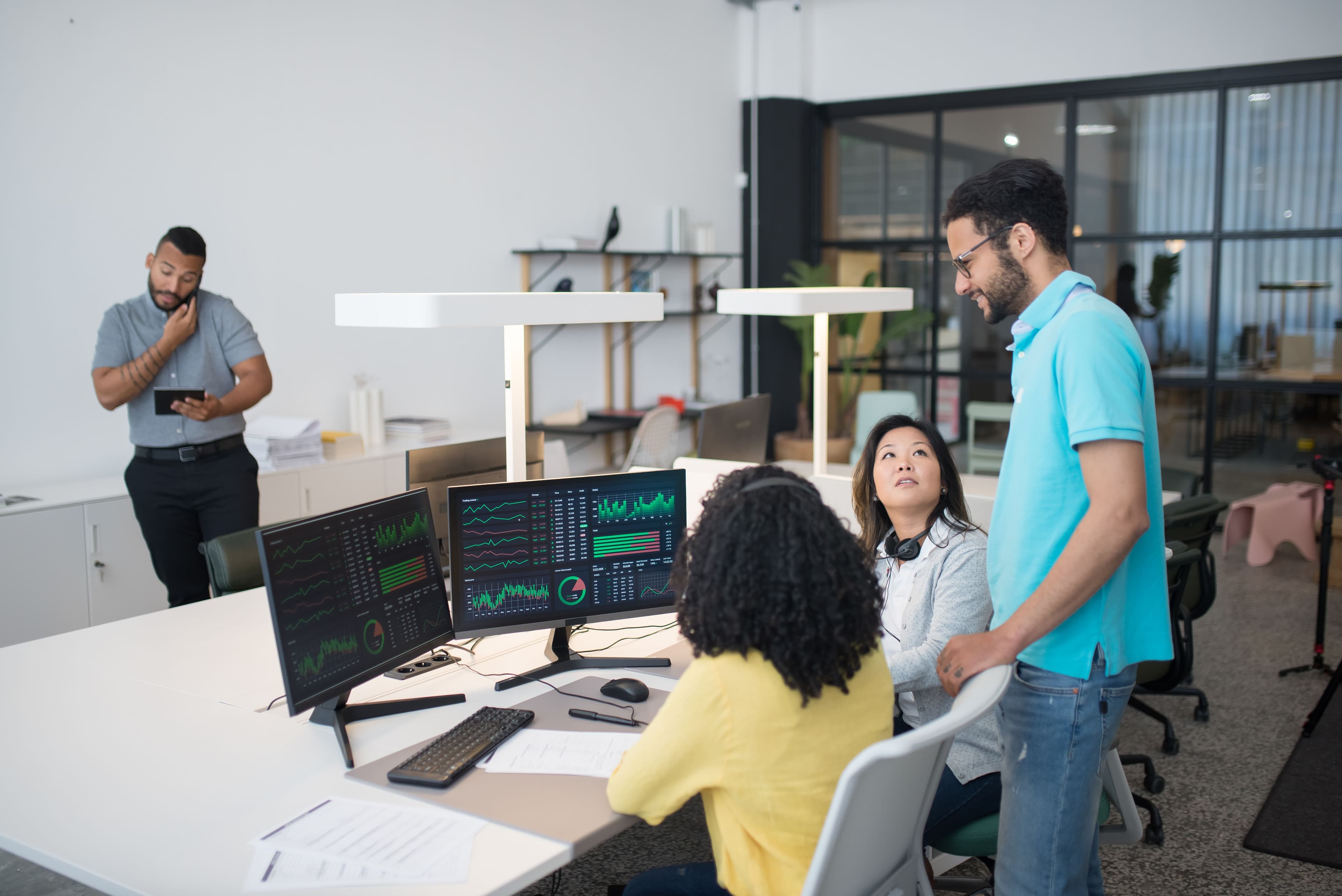 Business team collaboration technology modern office